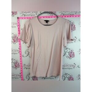 RW&CO. T-shirt light Blush Pink Short Sleeve Ruffle Top puff sleeve